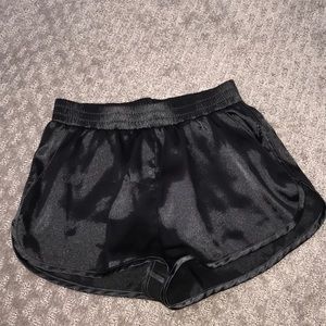 Satin black shorts